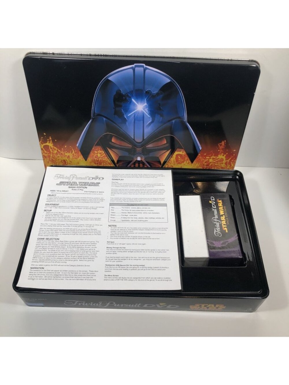 Trivial Pursuit DVD Star Wars Saga Edition, 2005 Collectors Tin, Complete C
